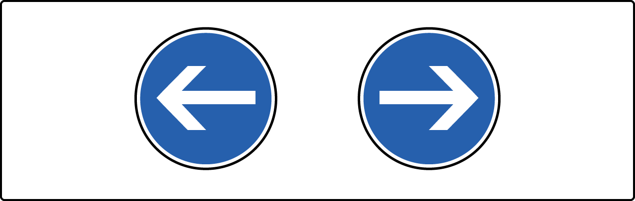 panneaux de direction obligatoire : gauche et droite