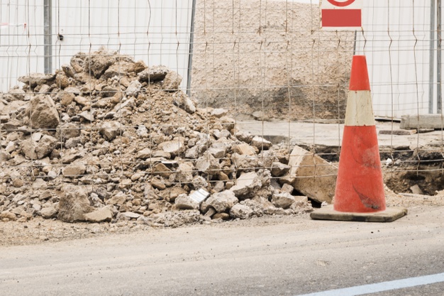 Photo d'un cône de chantier