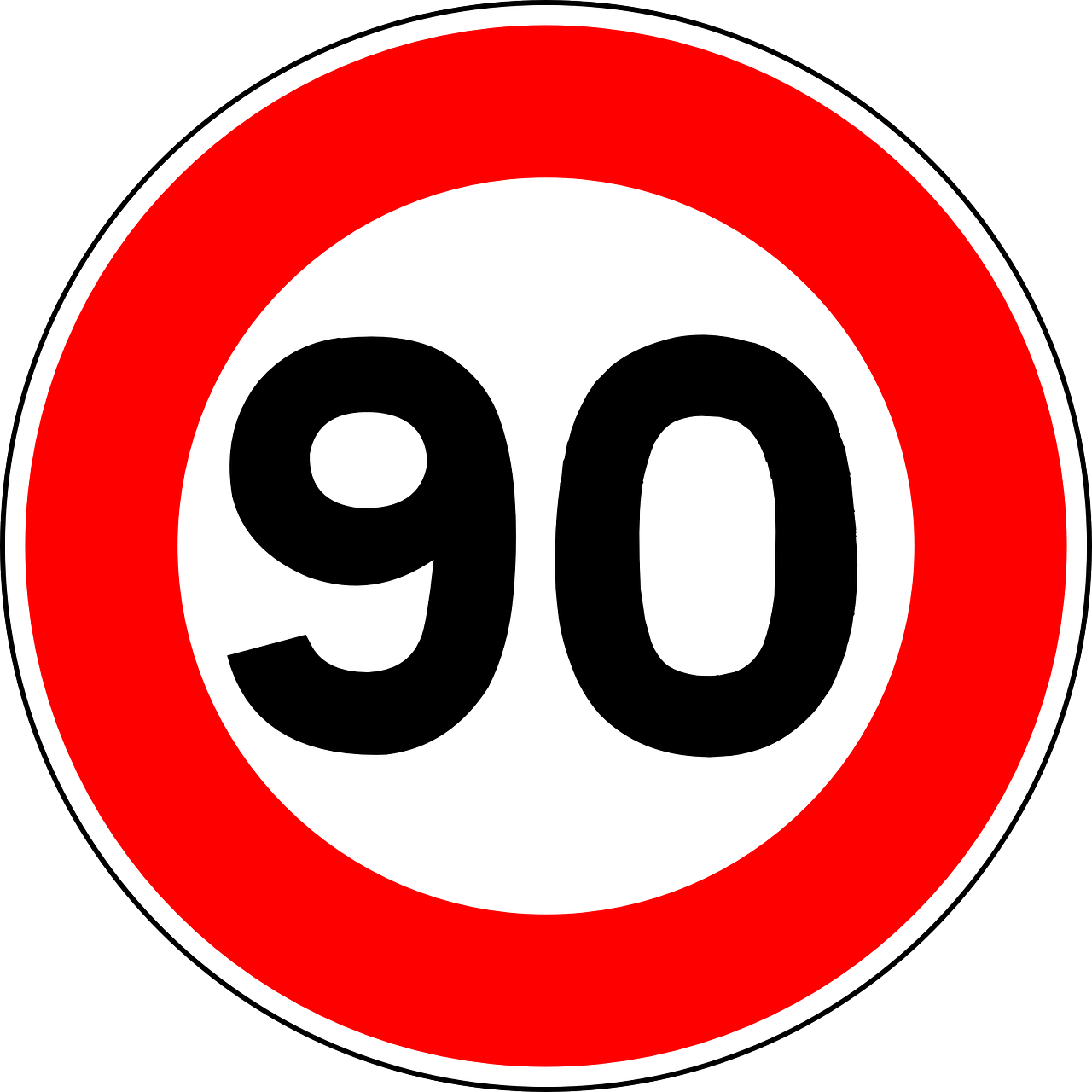 Panneau 90 km/h