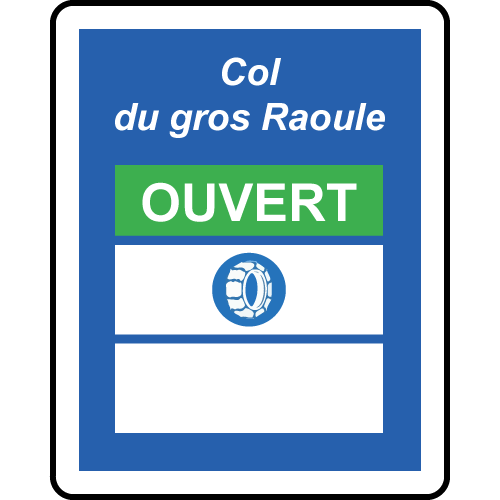 Le panneau d’indication de praticabilité des routes