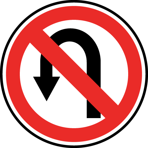 Le panneau d’interdiction de faire demi-tour