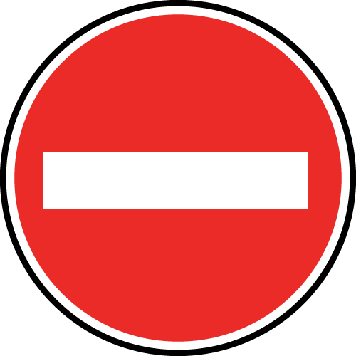 Le panneau de sens interdit