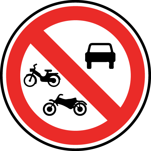 Le panneau d’interdiction d’accès aux usagers motorisés