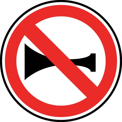 Le panneau d’interdiction de signaux sonores