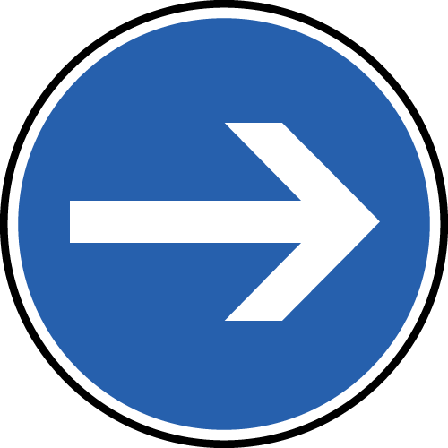 Le panneau de direction obligatoire