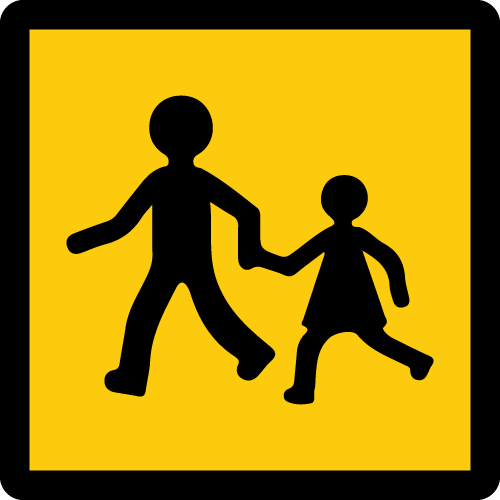 Panneau de transport d’enfants en bus